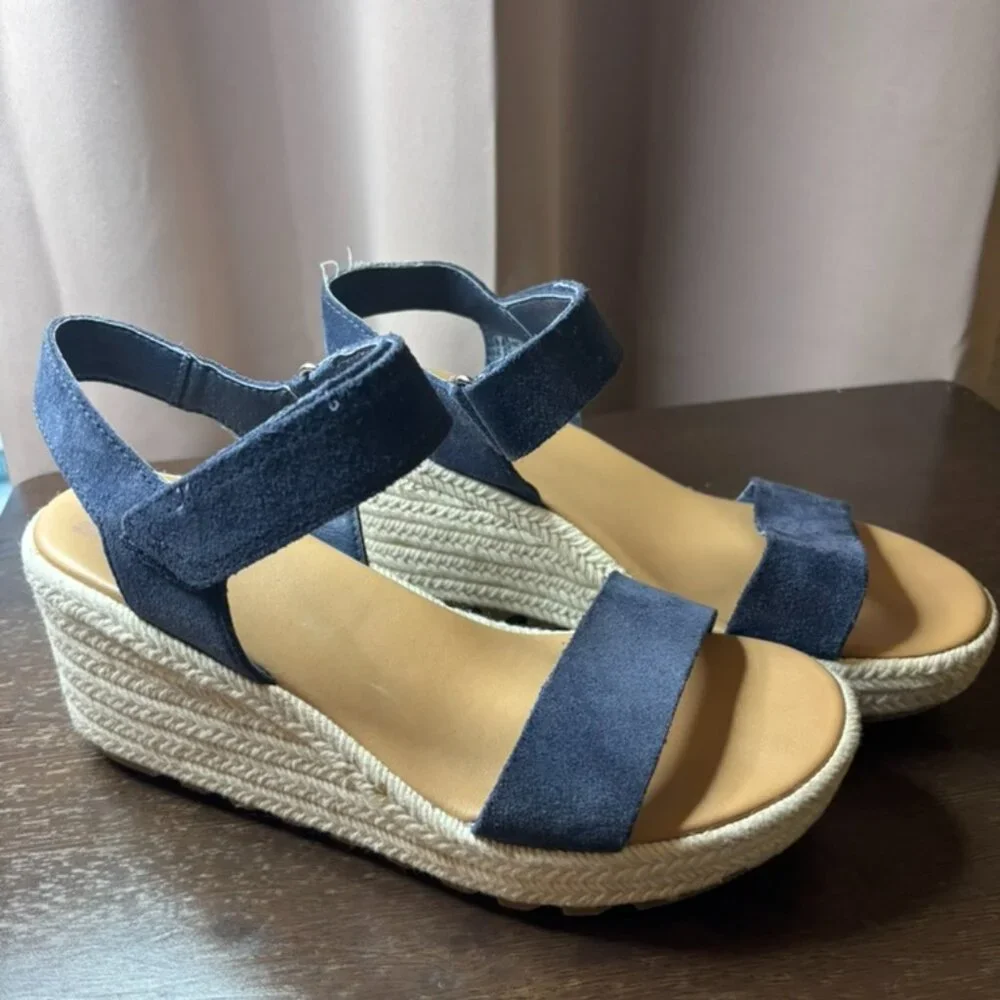 Sorel Navy Espadrille Wedge - Picture 1 of 9